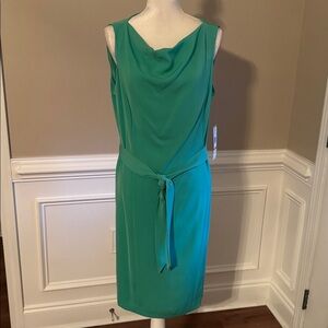 Jones New York Green Midi Dress with Waist Tie
